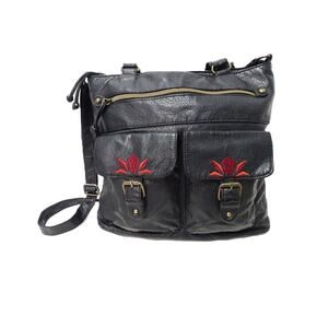 Style and Co. Black Washed Convertible Tote Bag Purse